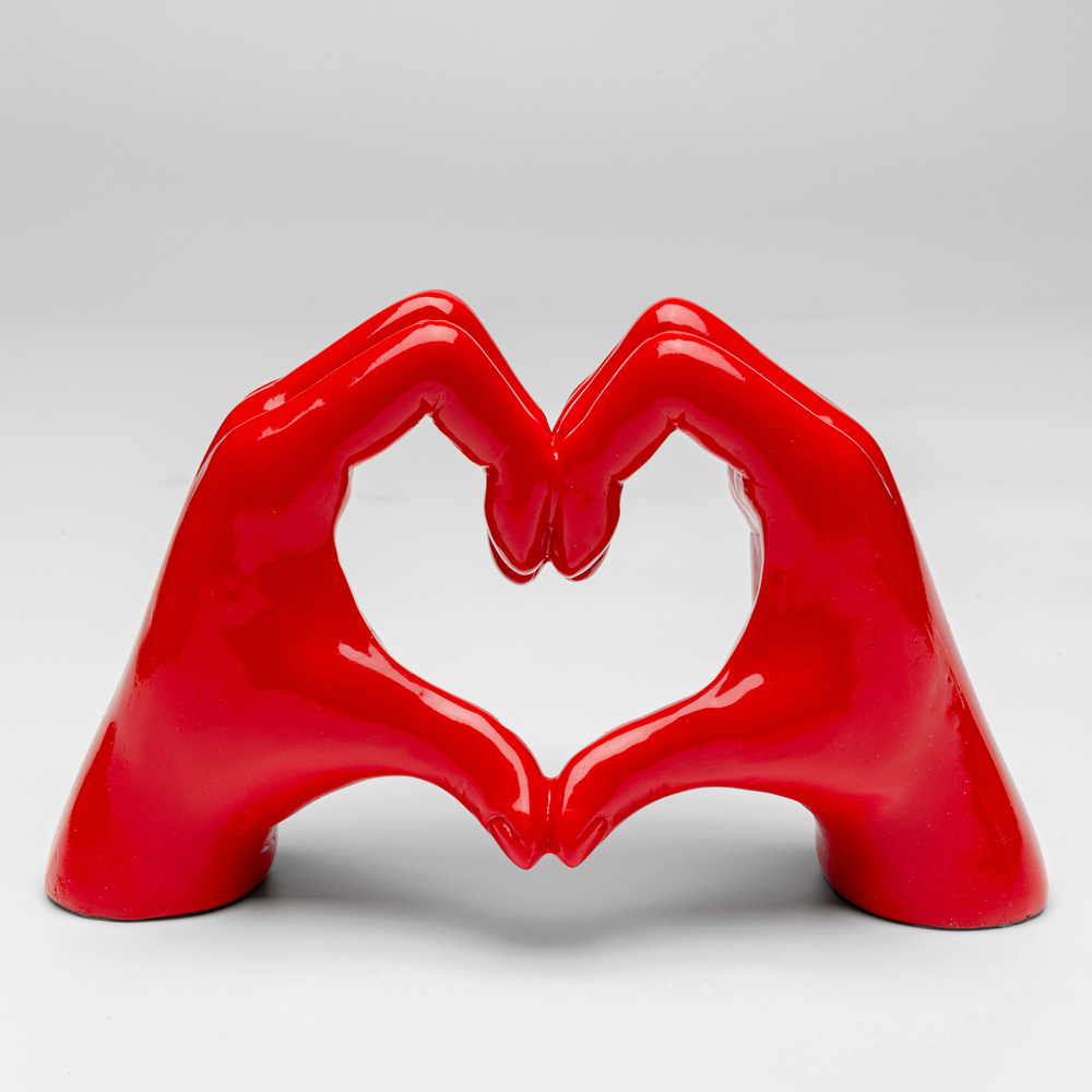 Deco Object Heart Hands Red 12cm