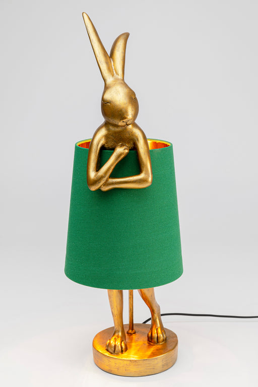 Table Lamp Animal Rabbit Gold Green 68cm