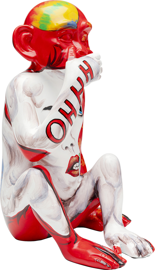 Deco Figurine Graffiti Monkey Red 39cm