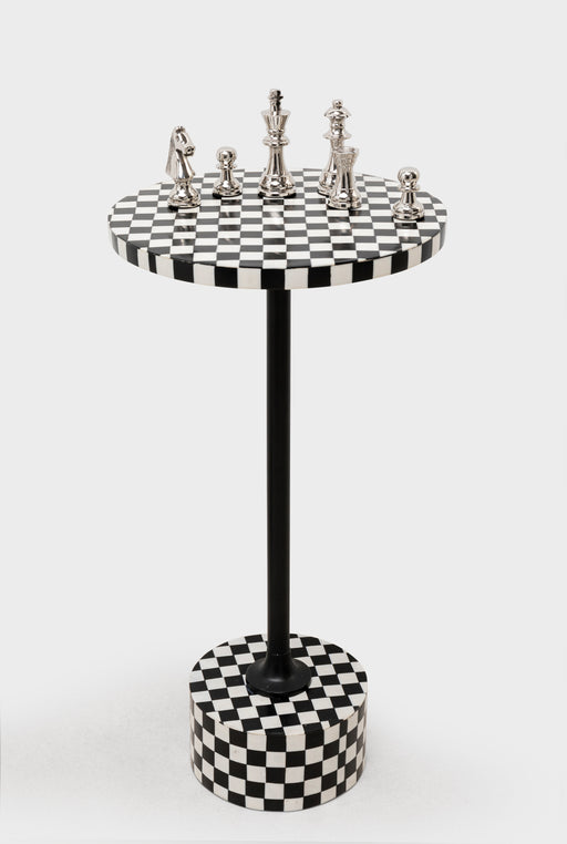 Side Table Domero Chess Black White Ø25