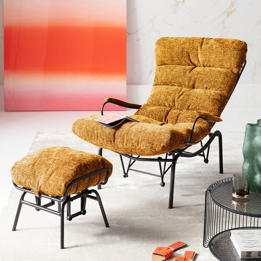 Armchair + Stool Vienna Swing Yellow