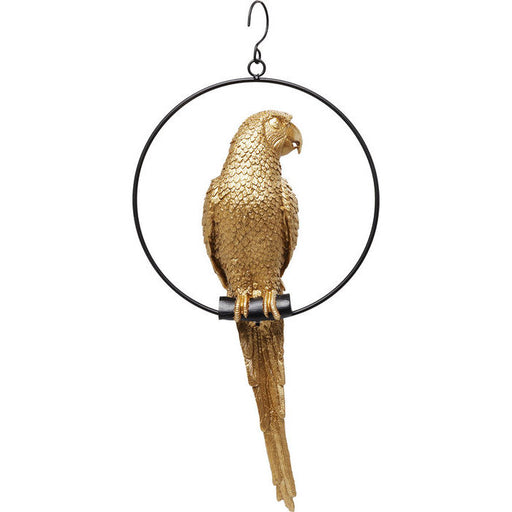 Deco Object Swinging Parrot Gold